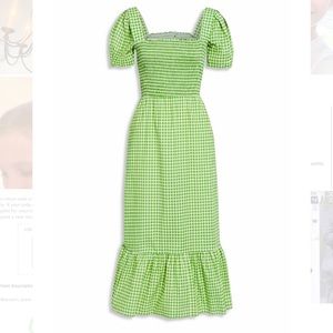 Super Cute HVN Fromer gingham cotton-blend poplin midi dress! Size 10 NWT